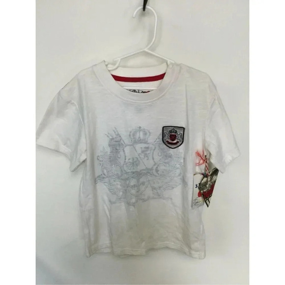 NWT Kapital K Boys White Stretch Crew Neck Short Sleeve Graphic T-Shirt Size 8 - Picture 1 of 9